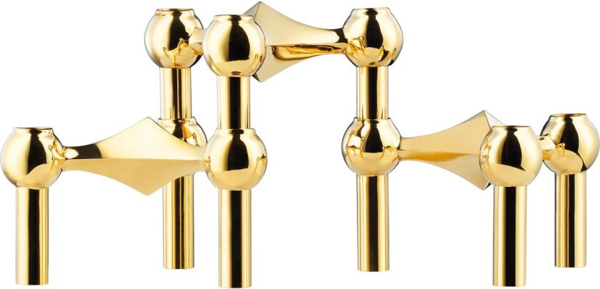 Nagel lysestake 3-pakn. messing