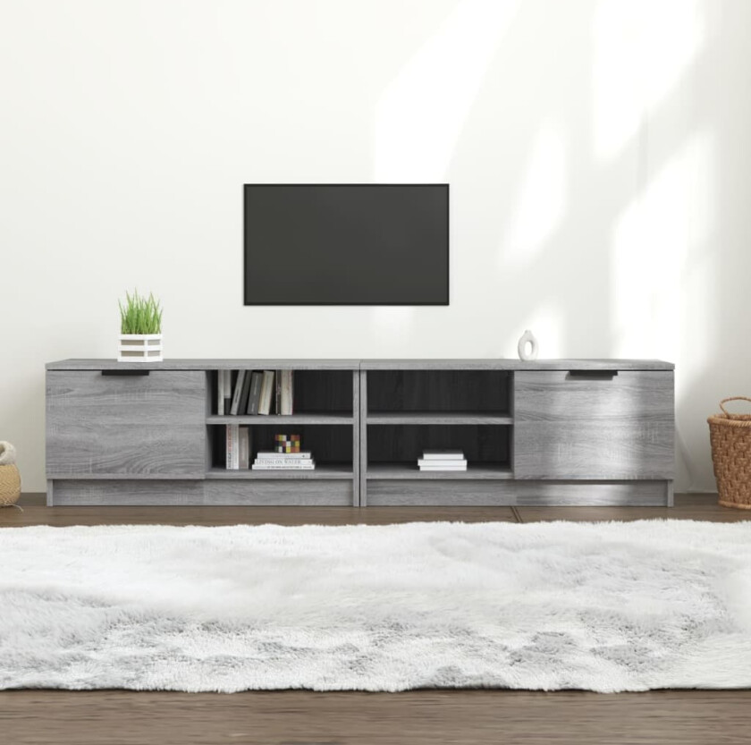 TV-benker 2 stk grå sonoma 80x35x36,5 cm konstruert tre