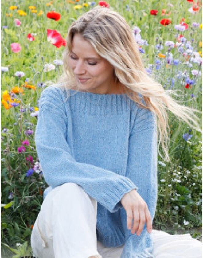Blue Shore by DROPS Design - Genser Strikkeoppskrift str. S - XXXL - XXX-Large