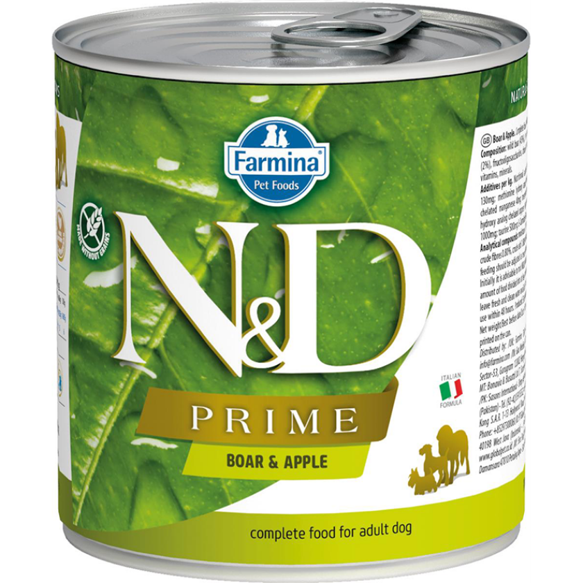 Bilde av N&D Prime Wild Boar & Apple Våtfôr til hund 6 x 285 g