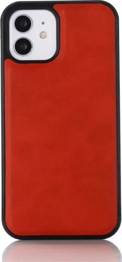iPhone 12 / 12 Pro Polstret Deksel i Skinn - MagSafe Kompatibel - Rød