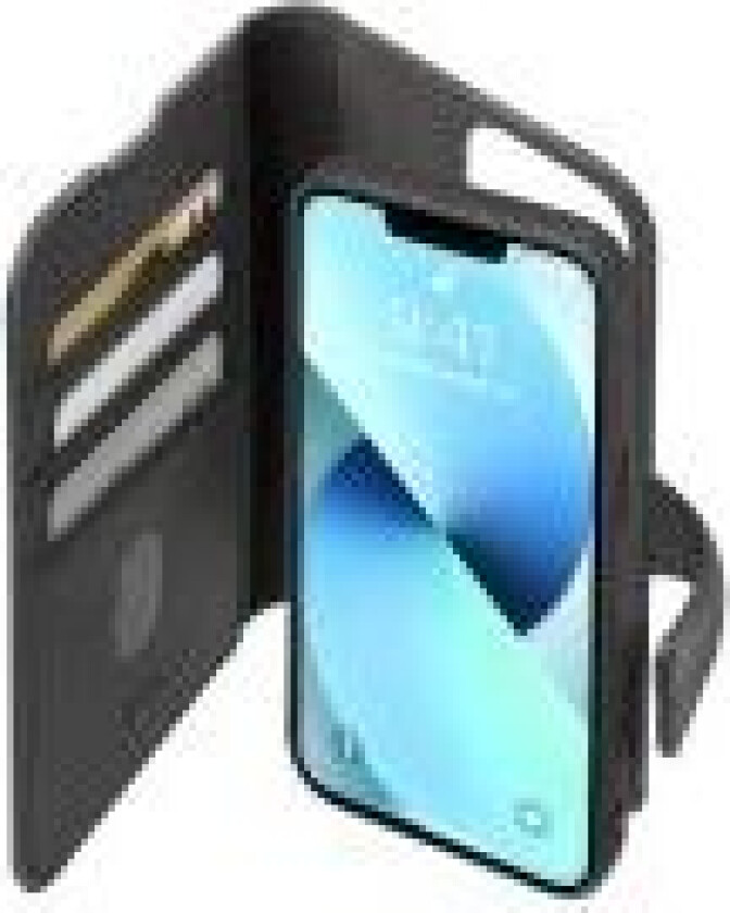 book cover med aftageligt cover til iPhone 13®. Sort