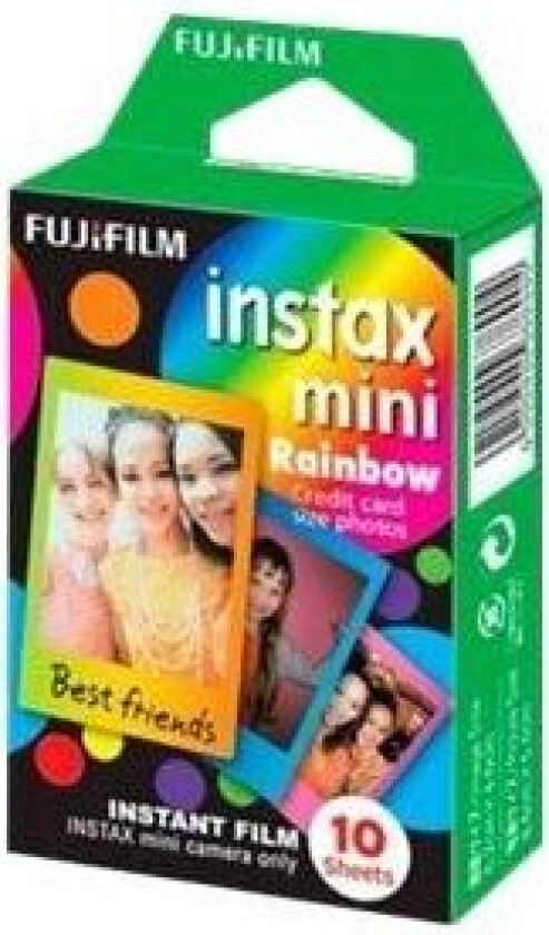 Instax Mini Rainbow - Hurtigvirkende fargefilm - ISO 800 - 10 eksponeringer