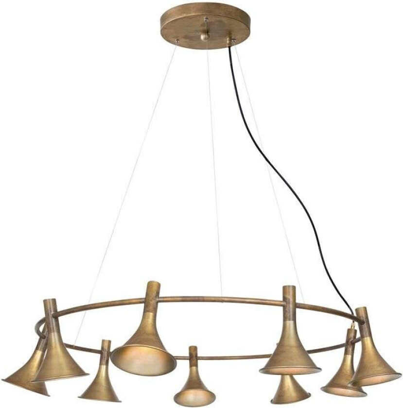 Megafon 9 – Lys taklampe ubehandlet messing 