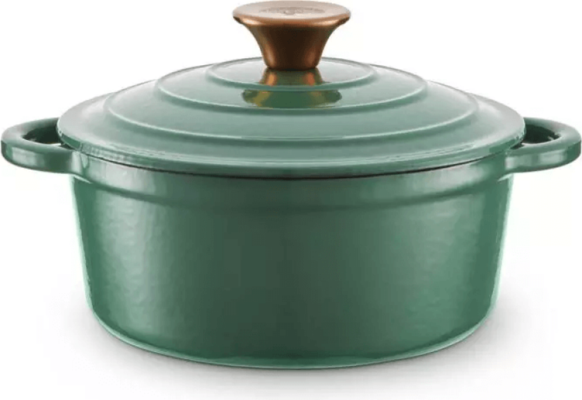 Rund Støpejernsgryte Grønn 2 l