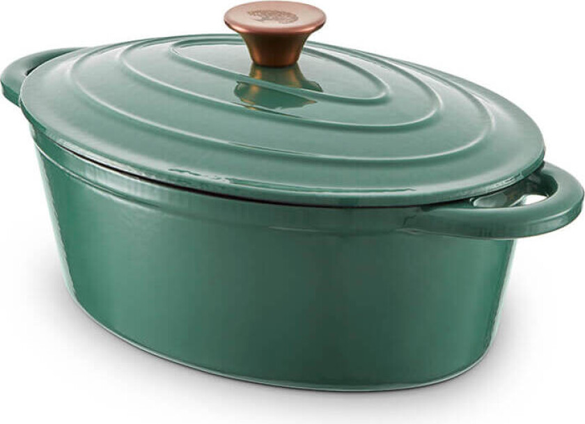 Oval Støpejernsgryte Grønn 3 l