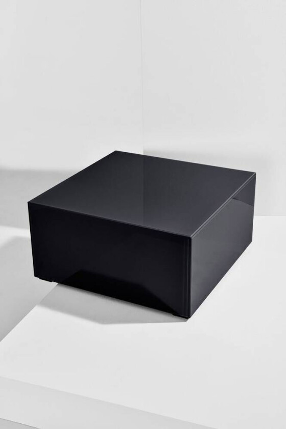 Pop bord i farget glass 60x60 cm Black mdf / metall