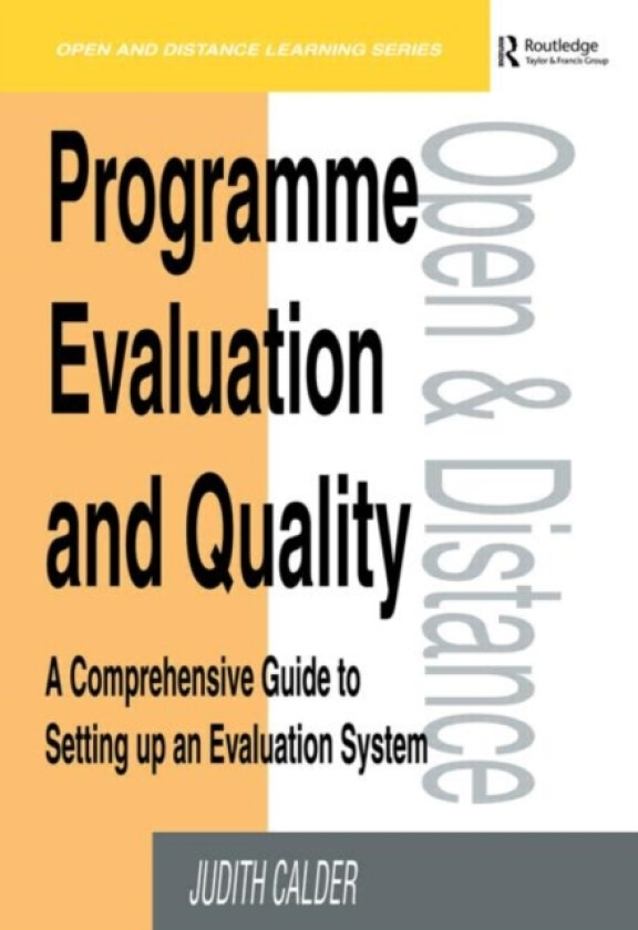 Programme Evaluation and Quality av Judith Calder (Paperback)