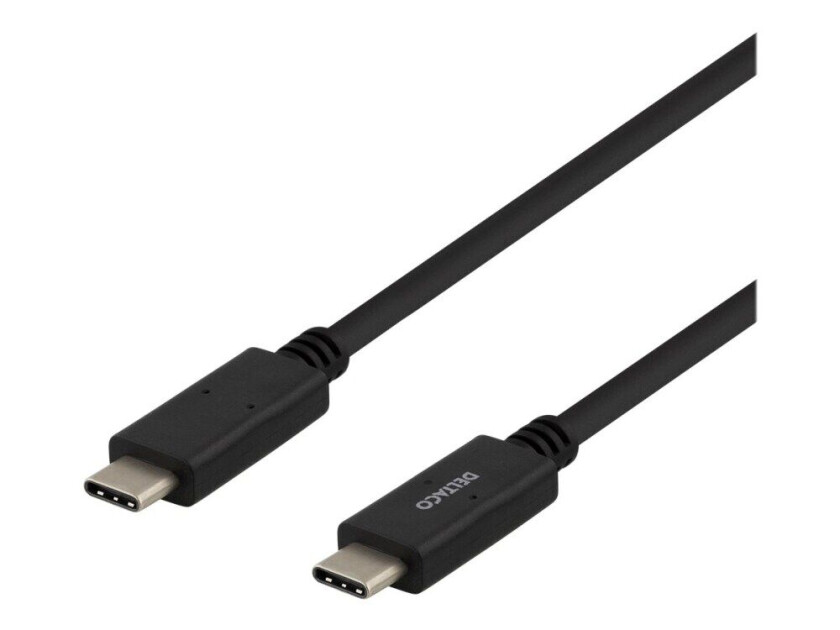 USBC-2002 - USB-kabel - USB-C (hann) til USB-C (hann) - USB 2.0 - 3 A - 2 m - svart