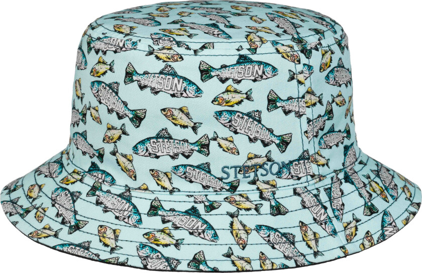 Men's 2sided Bucket Blue Fish Print 59/L, Blue Fish Print