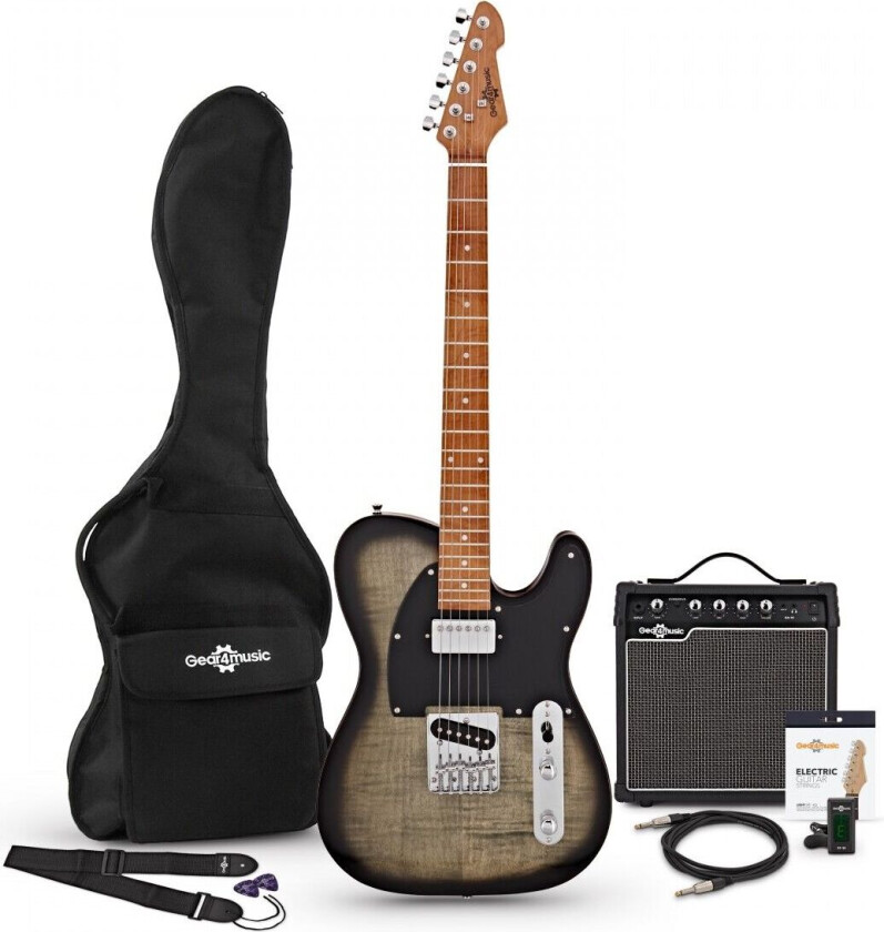 Gear4Music Knoxville Select Electric Guitar HS + Forsterkerpakke Trans Black