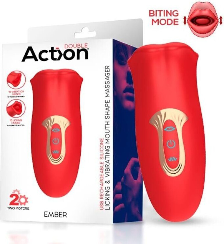 Glør slikkende og vibrerende munnform massasjeapparat USB silikon