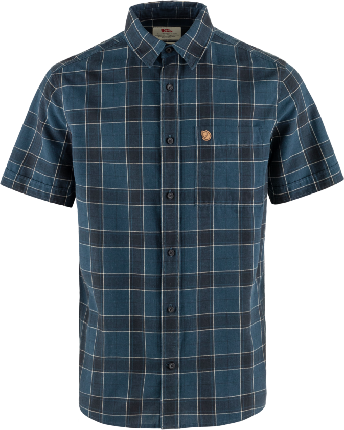 Men's Övik Travel Shirt Ss Indigo Blue-Dark Navy S, Indigo Blue-Dark Navy