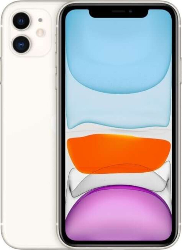 iPhone 11 - 4G smartphone - dobbelt-SIM / Internminne 128 GB - LCD-display - 6.1" - 1792 x 828 piksler - 2x bakkameraer 12 MP, 12 MP - front ca