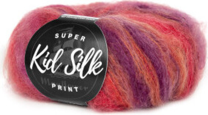 Super Kid Silk Print Garn 11 Solnedgang