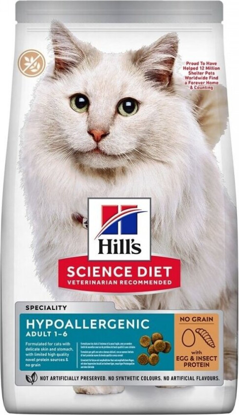 Bilde av Hill's Science Plan Cat Adult Hypoallergenic Egg & Insect (7 kg)