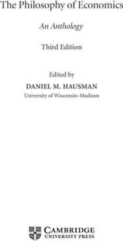 The Philosophy of Economics av Daniel M. Hausman (Paperback)