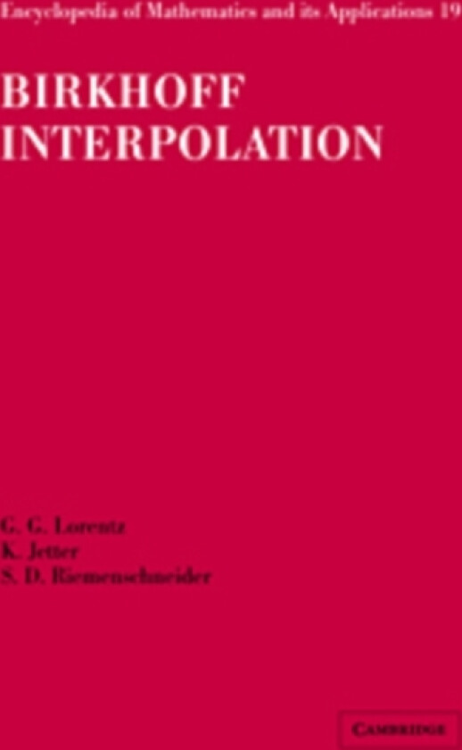 Birkhoff Interpolation av G.G. Lorentz, K. Jetter, S.D. Riemenschneider (Paperback)