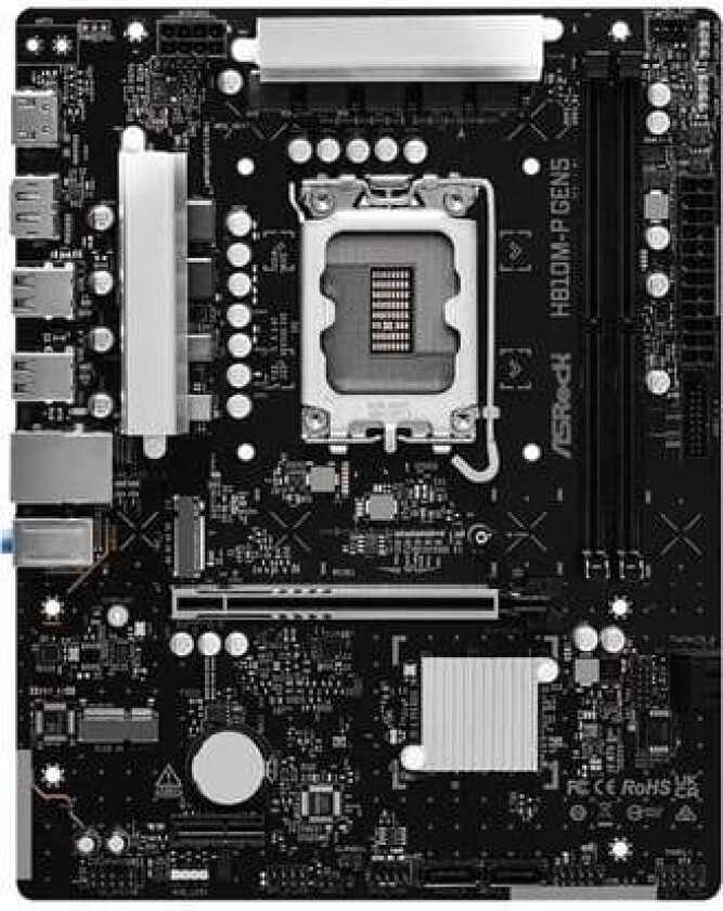 H810M-P Gen5 - motherboard - micro ATX - LGA1851 Socket - H810 Hovedkort - Intel H810 - Intel LGA1851 socket - DDR5 RAM - Micro-ATX