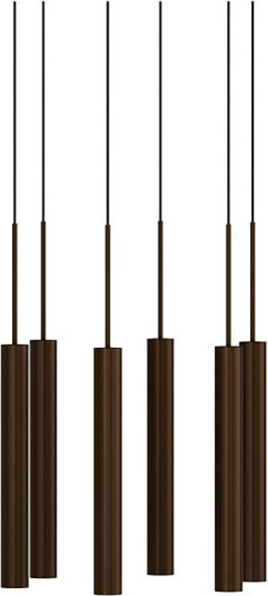 - Tubulaire 6 Lysekrone Alu/Anodized Bronzed