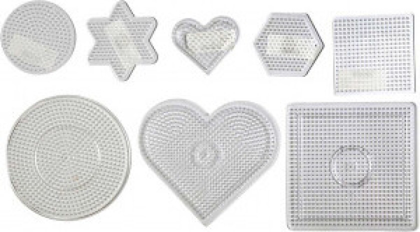 Perleplate, str. 7-15 cm, transparent, 8 stk.