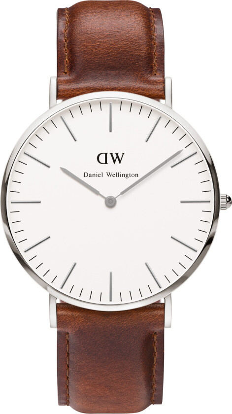 Classic St Mawes Herreklokke, Sølv, 40mm - Kvarts - Sølv - Herreklokker - Skinn - Mineral