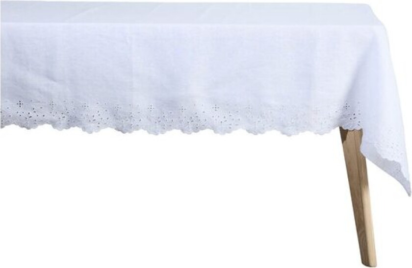 Anglaise duk 220x140 cm hvit