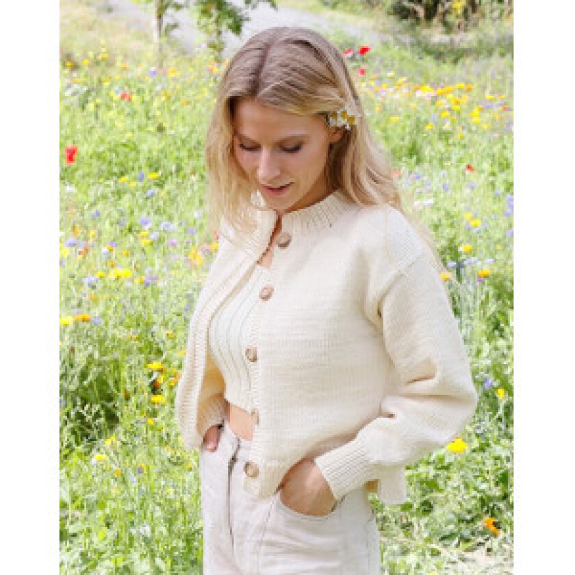 Prairie Rose Cardigan by DROPS Design - Cardigan Strikkeoppskrift str. - XXX-Large