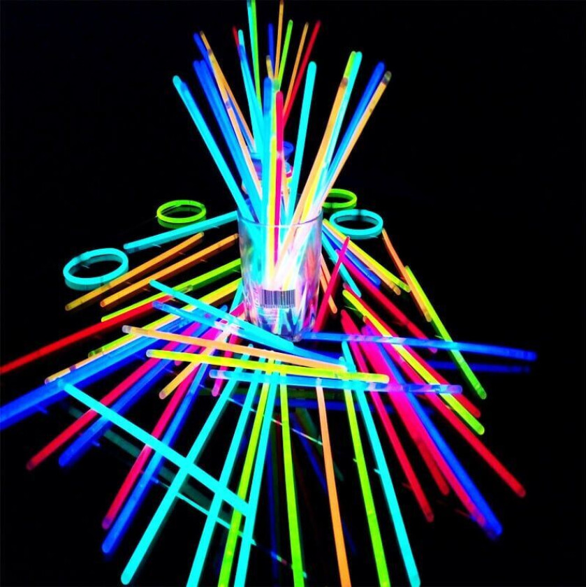 100-pakning glowstick armbånd, lysende
