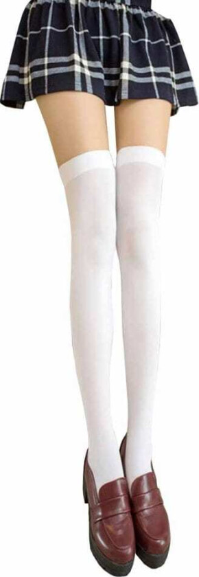 Hvite knesokker høye strømper lår høyt hvitt