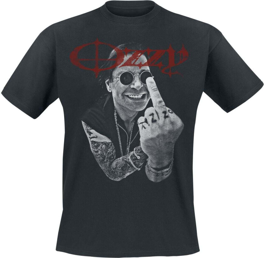 T-skjorte - Middle Finger - S til 5XL - Herrer - svart