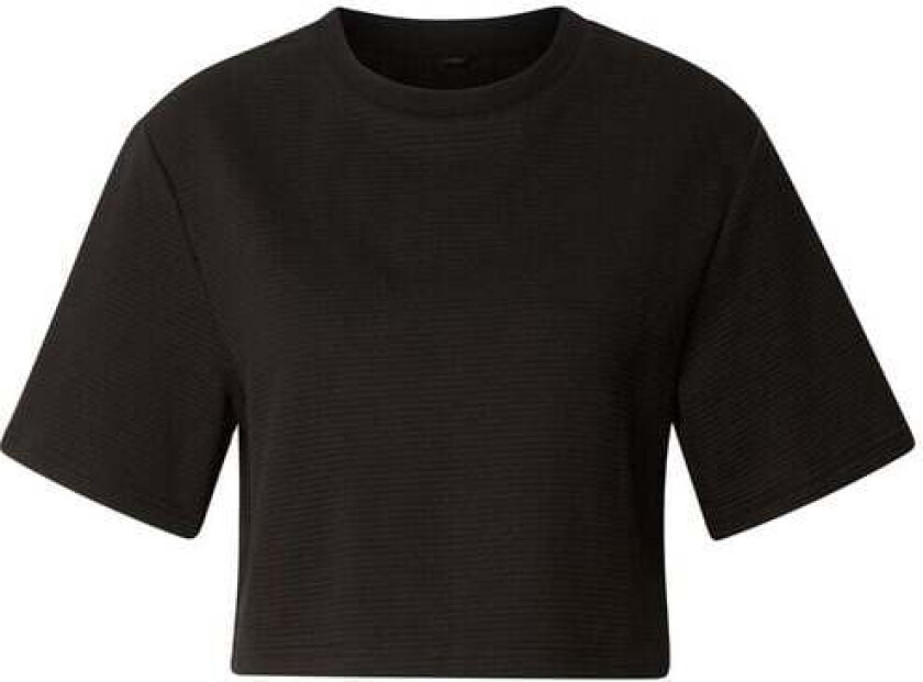 T-skjorte - Structured Jersey Crop Topp for Kvinner - S til XL - Damer - svart