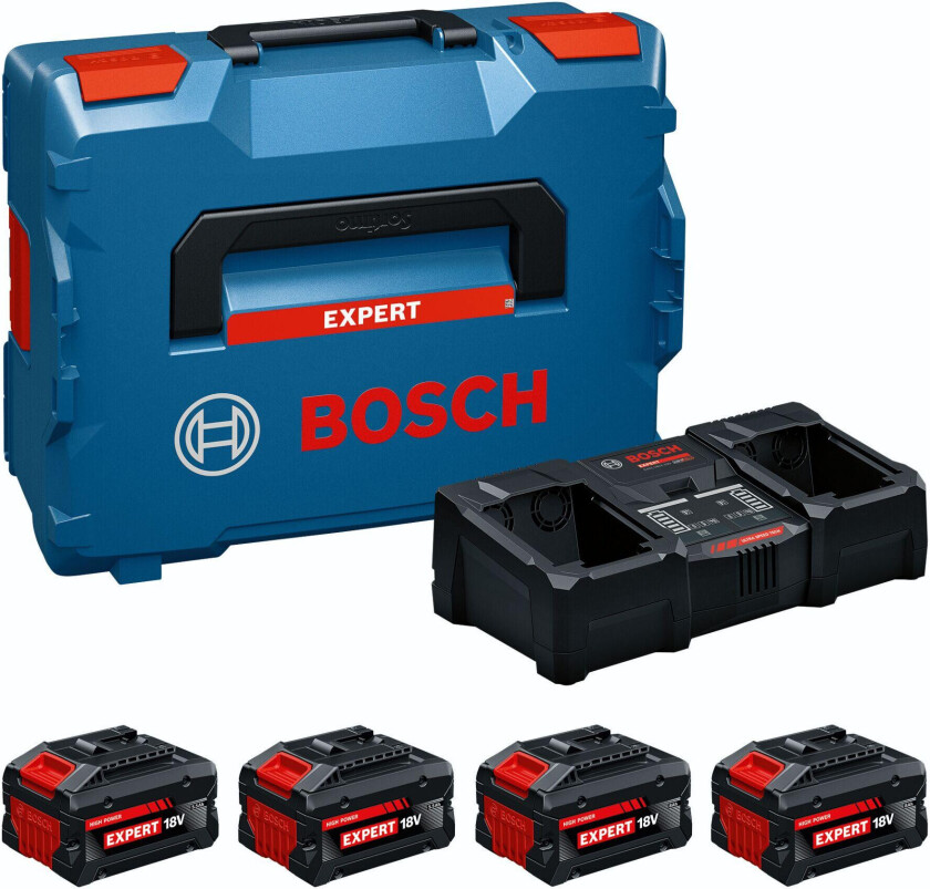Bilde av EXBA18V Batteri- og laderpakke for verkt??y ??? 2x 5,5Ah, 2x 8,0Ah, L-Boxx