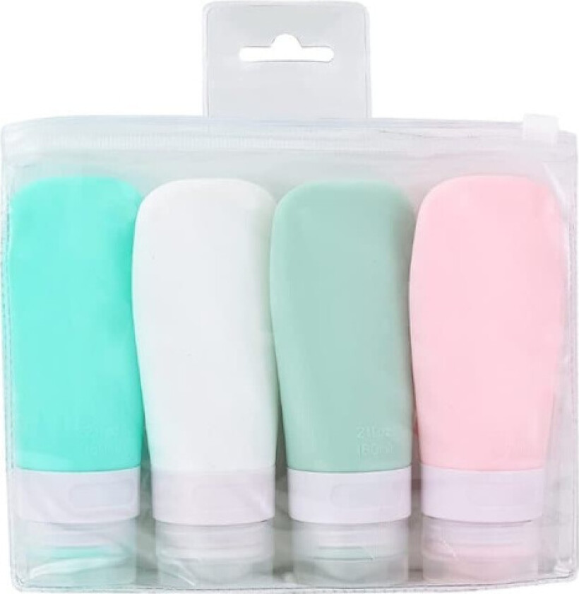 UNIQ Gjenbrukbare Silikon Reiseflasker - 4 stk - 60 ml