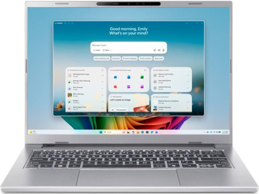 Aspire 14 AI Bærbar PC | A14-A71M | Sølv