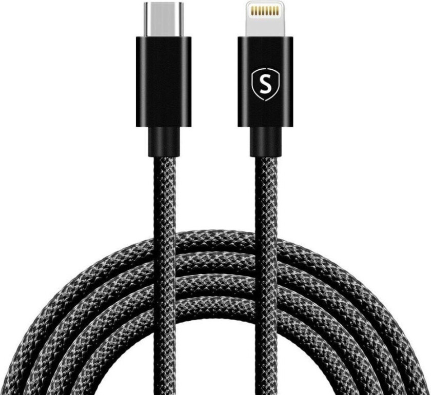 SiGN USB-C til Lightning kabel 20W, 2m - Svart