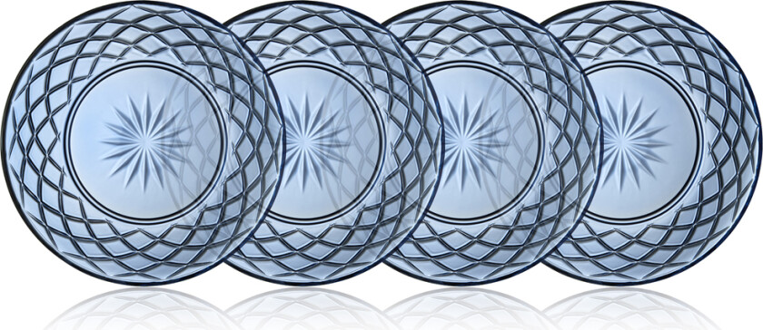 Sorrento Glasstallerken 20cm 4 stk Blå. Kommer i april.