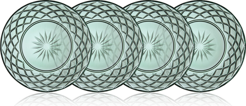 Sorrento Glasstallerken 20cm 4 stk Grønn. Kommer i april.
