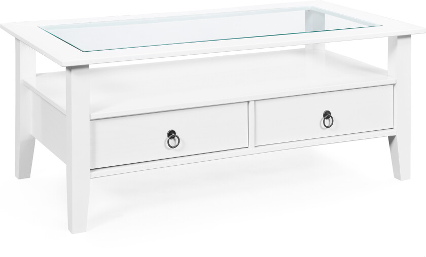 NORDIC LIVING COLLECTION Salongbord Provence 7 furu hvit 115x60 med 2 skuffer