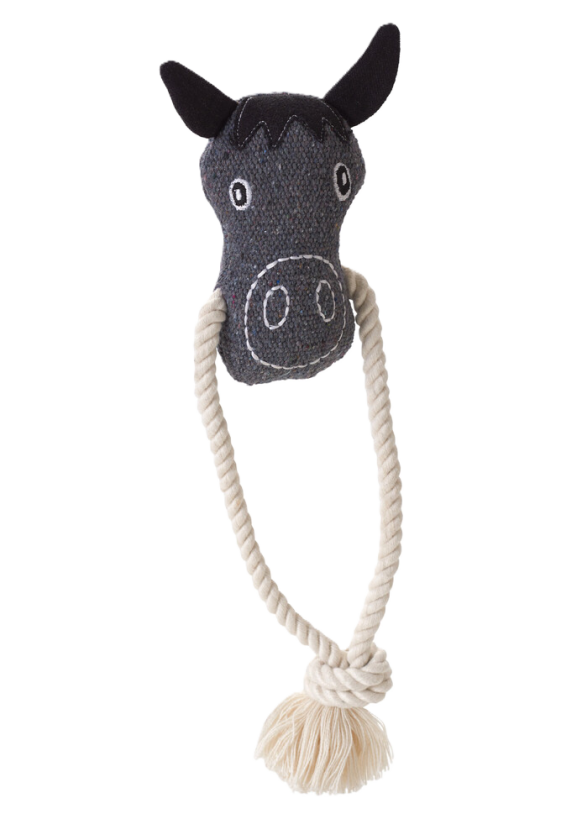 Dog Toy Nebraska Horse w rope Cotton Grey 25 cm - Hund - Hundeleker & spill - Myke leker - Hunter