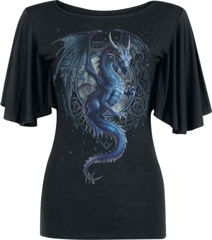 T-skjorte - STORM DRAGON - F Latin BoatNeck - S til 4XL - Damer - svart