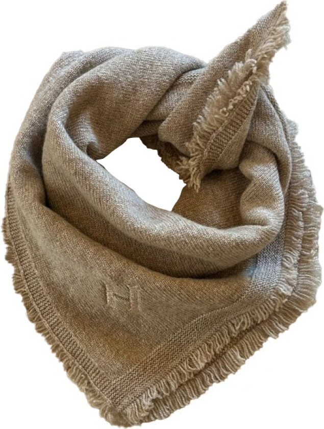 H Cashmere Logo Scarf Taupe