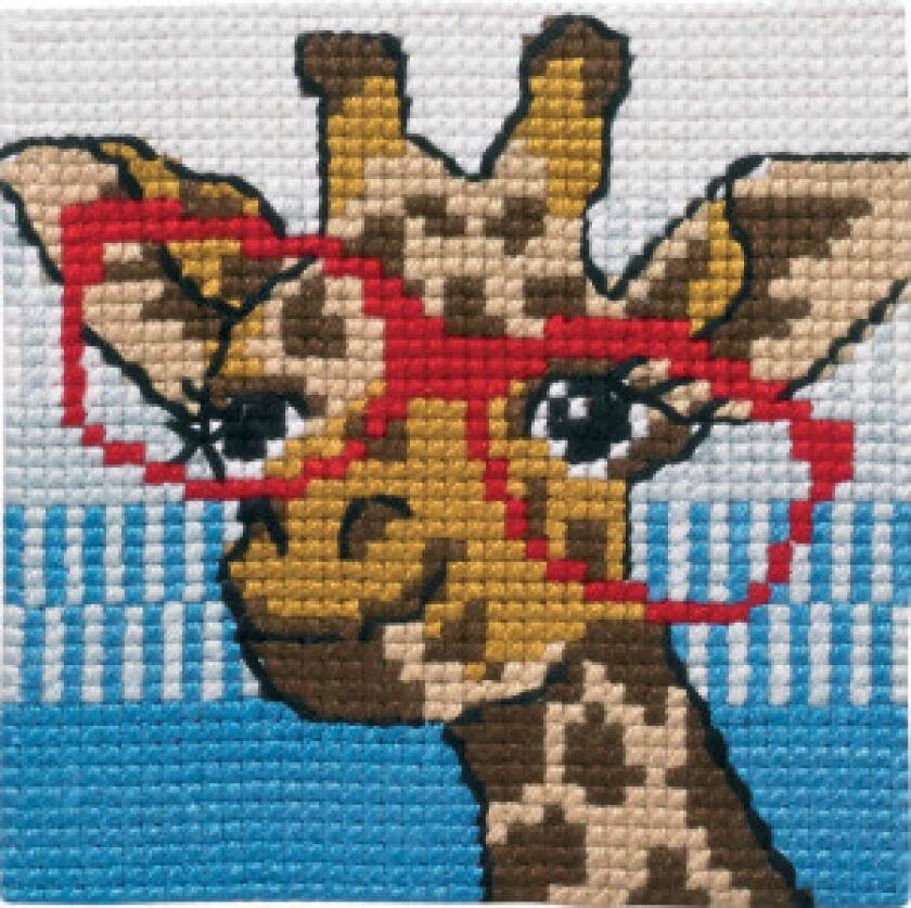 Broderisett Påtegnet Stramei til Barn Giraff 25x25cm