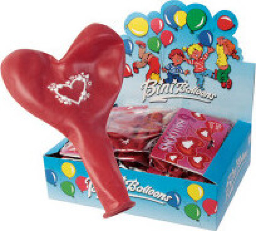 Ballonger Hjerte Rød Ø26cm - 6 stk