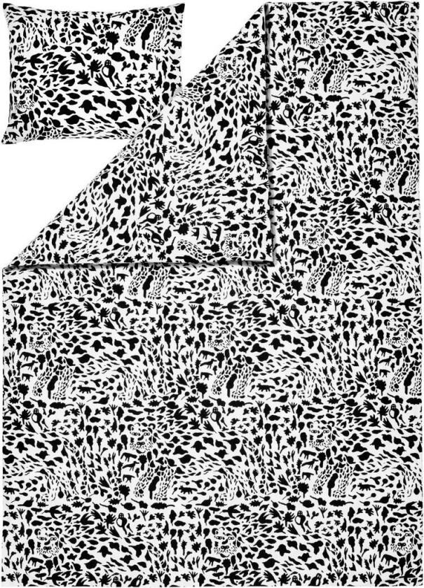 iittala Oiva Toikka Cheetah sengesett 150 x 210 cm Svart-hvit