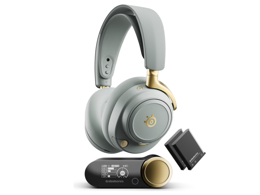 Bilde av Arctis Nova Elite Sage Gold - High-end Gaming Headset - Hvit