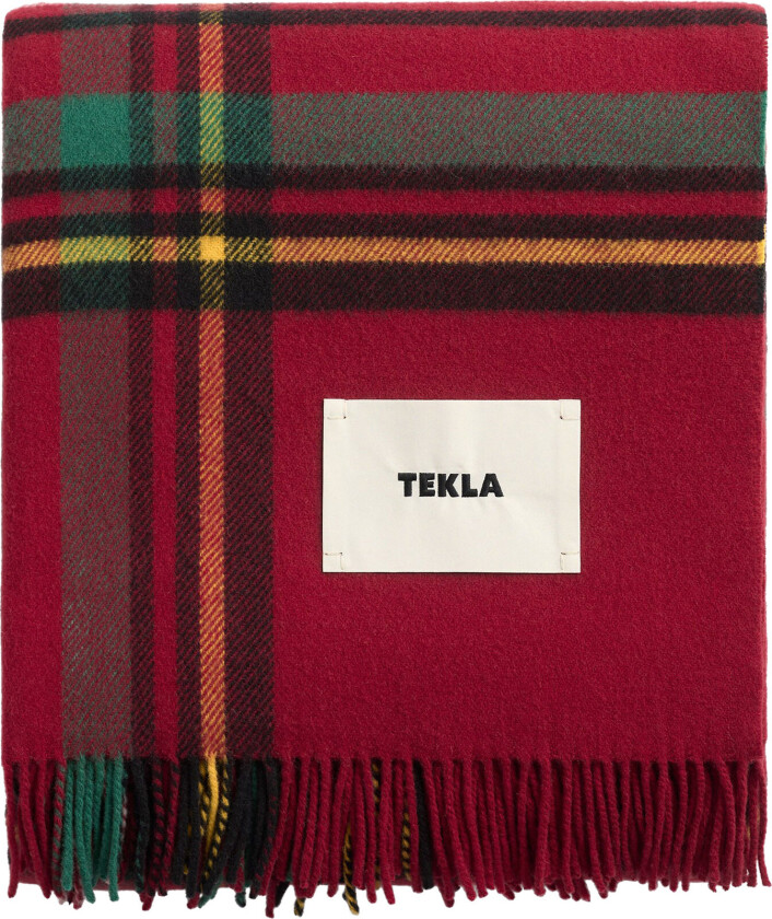 Bilde av Red Plaid lammullspläd 140 x 200 cm - Pledd og tepper - Rød - Ull
