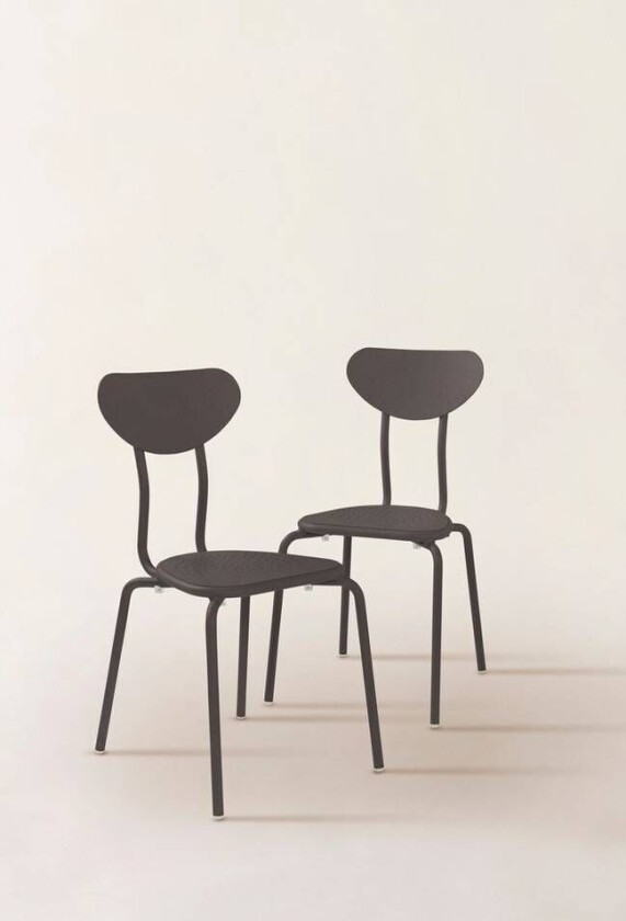 utestol 2-pk Svart matt svart