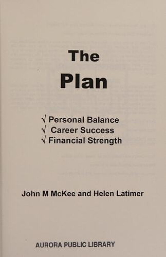 The Plan av John M McKee, Helen Latimer (Paperback)