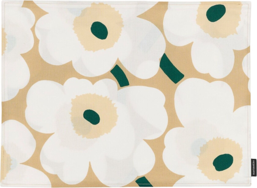 Pieni Unikko bordbrikke 42 Ã 31 cm, sand/hvit/beige/smaragd